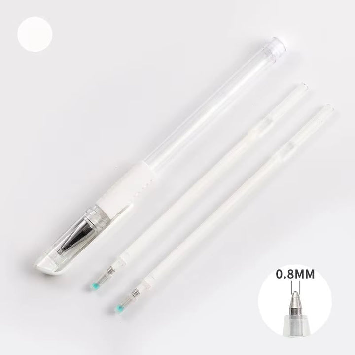 Lapicera gel blanco para microblanding
