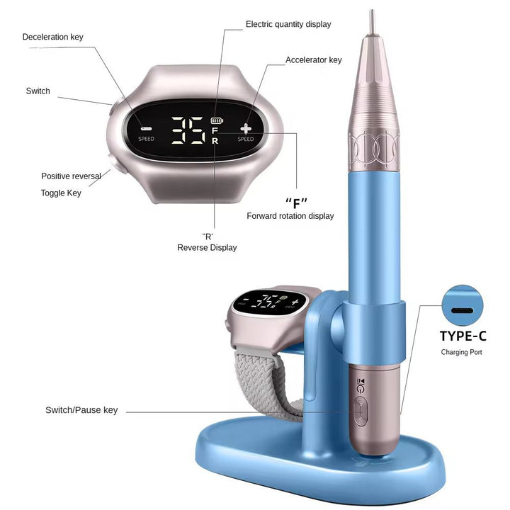 Torno inalámbrico inteligente + reloj pro 35,000rpm