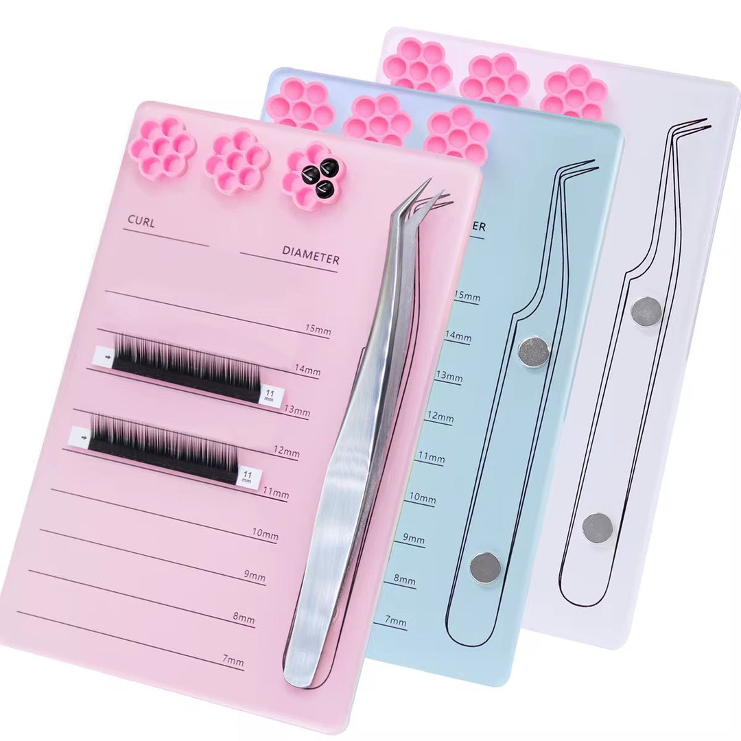 Bandeja de acrílico para organizar pestañas y pinza