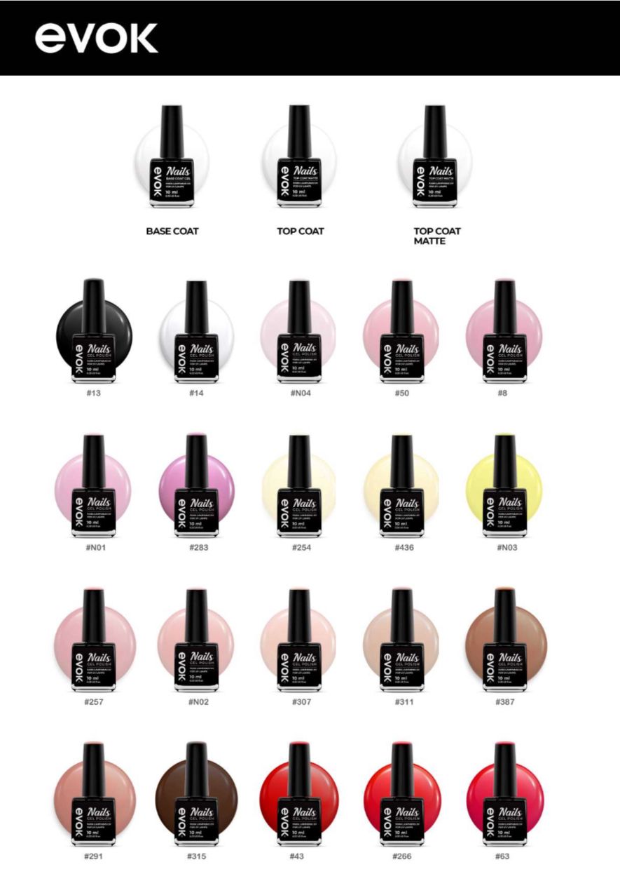 Esmaltes semipermanentes  Evok